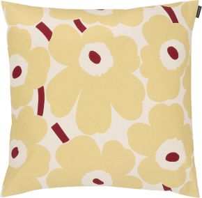 Marimekko Unikko Kissenhülle 50x50 cm (Öko-Tex) natur, buttergelb, rot