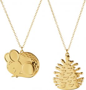 Georg Jensen Weihnachten 2023 Baumschmuck mit Kette Maus & Zapfen gold