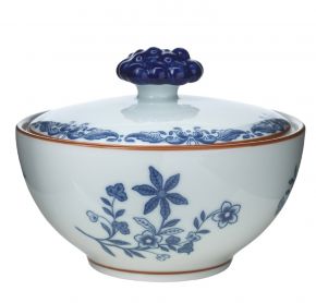Rörstrand Ostindia Zuckerdose 0,35 l grau, graublau, braun