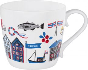 Citronelles Norwegen Becher 0,4 l rot, blau, weiß