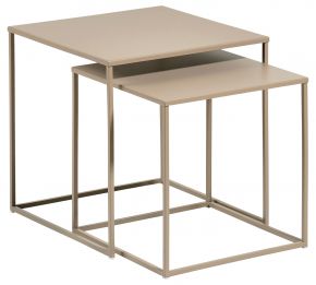 Villa Collection Beistelltisch Set 2 tlg. Metall sand