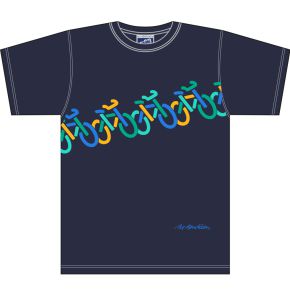 Bo Bendixen Unisex T-Shirt navy, mehrfarbig Fahrräder rauf und runter