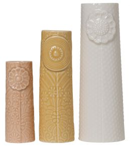 Dottir Nordic Design Pipanella Flock Sommerliebe Vase 3er Set weiß, gelb, rosa