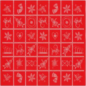 Ekelund Weihnachten & Winter Adventskiste Mitteldecke (Öko-Tex) 80x80 cm rot
