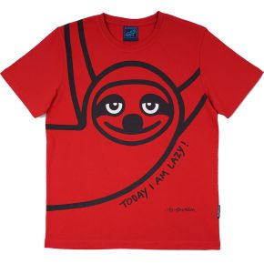 Bo Bendixen Unisex T-Shirt rot, schwarz Lazy Guy
