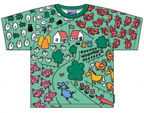 Bo Bendixen Unisex Kinder T-Shirt grün Bauernhof