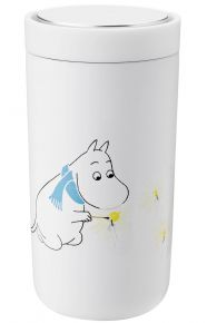 Stelton Mumin To Go Click Becher doppelwandig 0,2 l Weihnachten / Winter  Mumin zündet Kerzen an wei