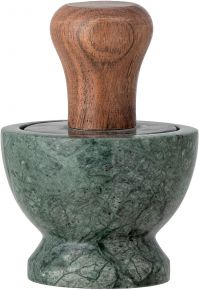 Bloomingville Mörser mit Stößel Marmor Höhe 14,5 cm Ø 10 cm grün Banou