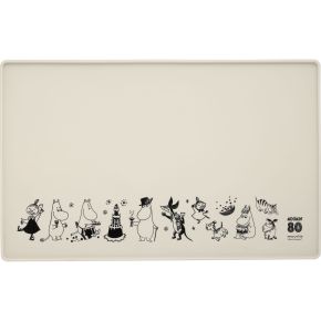 Muurla Mumins Haustiere Napfunterlage 30x48 cm Silikon Special Edition 80 Jahre beige, schwarz