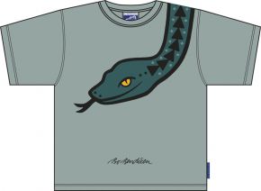 Bo Bendixen Unisex Kinder T-Shirt graugrün Schlange