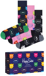 Happy Socks Unisex Strümpfe Katzenmix Geschenkbox 3 Stk.