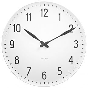 Arne Jacobsen Clocks Station Wanduhr Ø 48 cm weiß, weiß