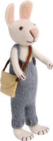 Gry & Sif Osterhase mit Hose & Tasche weiß, blau, mehrfarbig