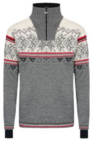 Dale of Norway Herren Pullover mit Kragen wasserabweisend / windfest Vail rauch, himbeer V2