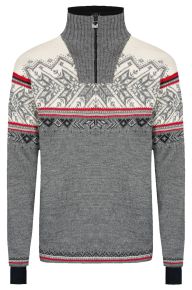 Dale of Norway Herren Pullover mit Kragen wasserabweisend / windfest Vail rauch, himbeer