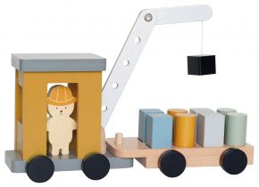 Jabadabado Holzspielzeug Kran mit Magnet & Bauklötzen 10x21x33 cm Holz, Magnet