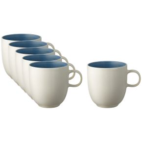 Studio Round North Tasse / Becher mit Henkel 0,33 l mattweiß, matt farbig river 6 Stk.