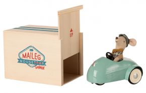 Maileg Maus Höhe 10 cm mit Auto & Garage