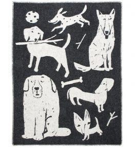 Lapuan Kankurit Koirapuisto (Hundepark) Wolldecke (Öko-Tex) 130x180 cm schwarz, weiß