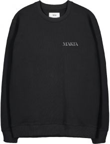 Makia Clothing x Danny Larsen Herren Fleece Sweatshirt mit Blattprint schwarz / weiß Flora