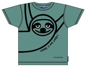 Bo Bendixen Unisex Kinder T-Shirt grün Faultier