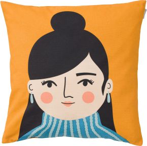 Spira of Sweden Kompiskudde Jasmine Kissenhülle (Öko-Tex) 47x47 cm orange, blau