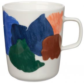 Marimekko Pyykki (Wäscherei) Oiva Tasse / Becher 0,25 l creme, hellblau, dunkelblau, grün, braun, or