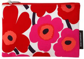 Marimekko Unikko Kaika Schminktasche rot, weiß