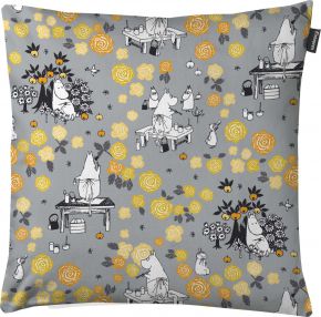 Finlayson Mumin Muminmama Unelmoi Kissenhülle (Öko-Tex) 50x50 cm grau, gelb, orange