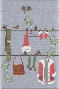 Ekelund Weihnachten & Winter Tomtelina Geschirrtuch (Öko-Tex) 40x60 cm blau, rot