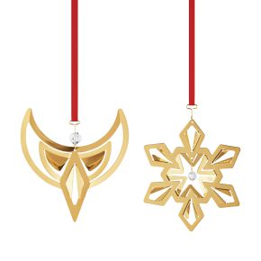 Georg Jensen Weihnachten 2024 Baumschmuck mit Band Schneeflocke & Engel gold