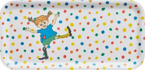 Muurla Pippi Langstrumpf Hopsasa Tablett 13x27 cm weiß, mehrfarbig