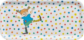 Muurla Pippi Langstrumpf Hopsasa Tablett 13x27 cm weiß, mehrfarbig