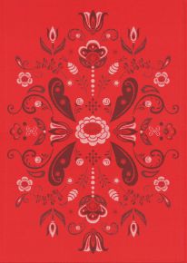 Ekelund Weihnachten / Winter Torplyckan Geschirrtuch (Öko-Tex) 35x50 cm rot