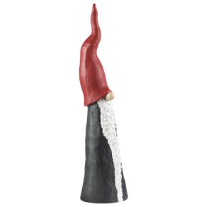 Nääsgränsgården Tomte Hoher Hut schmal Höhe 40 cm grau, rot