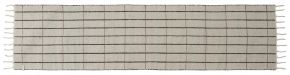 Oyoy Living Grid Teppichläufer Wolle 60x250cm zweifarbig auf Vorder- & Rückseite cremeweiß/anthrazit
