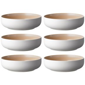 Studio Round North Schüssel / Bowl Ø 19 cm mattweiß, matt farbig sand 6 Stk.