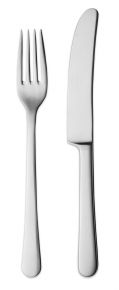 Georg Jensen Copenhagen Dessertgabel / Dessertmesser je 4 Stk. matt