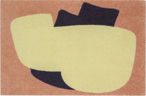 Heymat X Sight Unseen Fußmatte / Teppich 81x122 cm pfirsich, gelb schwarz