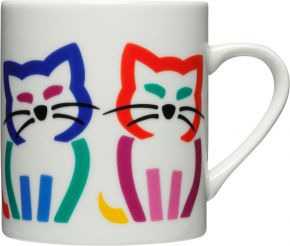 Bo Bendixen Tasse / Becher Katze 0,3 l mehrfarbig, creme