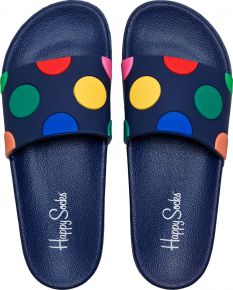 Happy Socks Unisex Badesandale Dot mittelblau