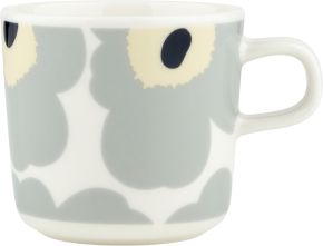 Marimekko Unikko Oiva Tasse 0,2 l cremeweiß, hellgrau, sand, dunkelblau
