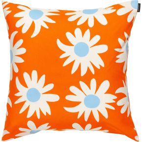 Marimekko Rakastaa ei rakasta (Lieben, nicht Lieben) Kissenhülle 50x50 cm (Öko-Tex) orange, cremewei