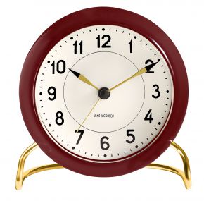 Arne Jacobsen Clocks Station Tischuhr mit Weckfunktion Höhe 11 cm