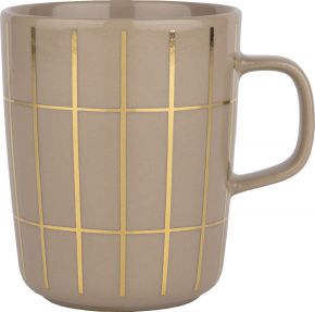 Marimekko Tiiliskivi (Ziegelstein) Oiva Tasse / Becher 0,25 l terra, gold