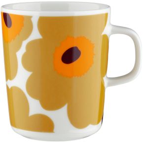Marimekko Unikko Oiva Tasse / Becher 0,25 l creme, karamel, orange