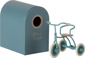 Maileg Puppenspielzeug Dreirad mit Garage Höhe 9 cm Breite 7 cm Länge 10 cm