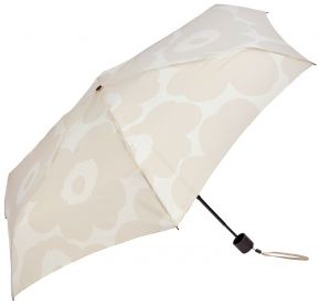 Marimekko Unikko Mini Regenschirm manuell cremeweiß, weiß