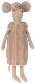 Maileg Maus mit Nachthemd und Schlafmaske Höhe 33 cm rosa, mehrfarbig