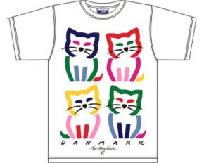 Bo Bendixen Unisex T-Shirt weiß 4 Katzen